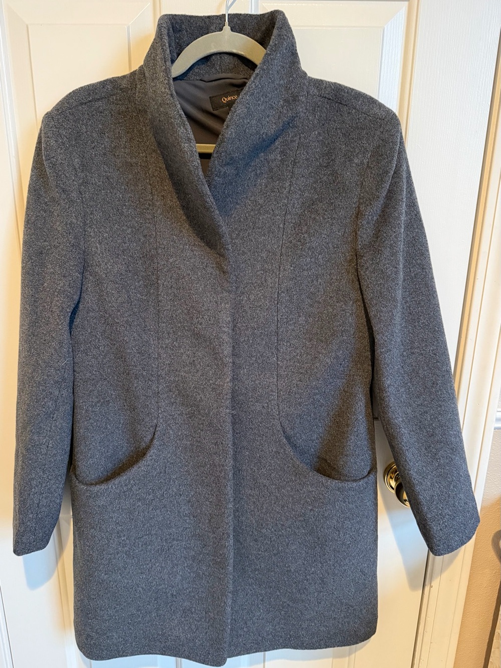Like New Quince Charcoal Wool/Cashmere Cocoon Coat. Size Small. - Picture 4 of 8